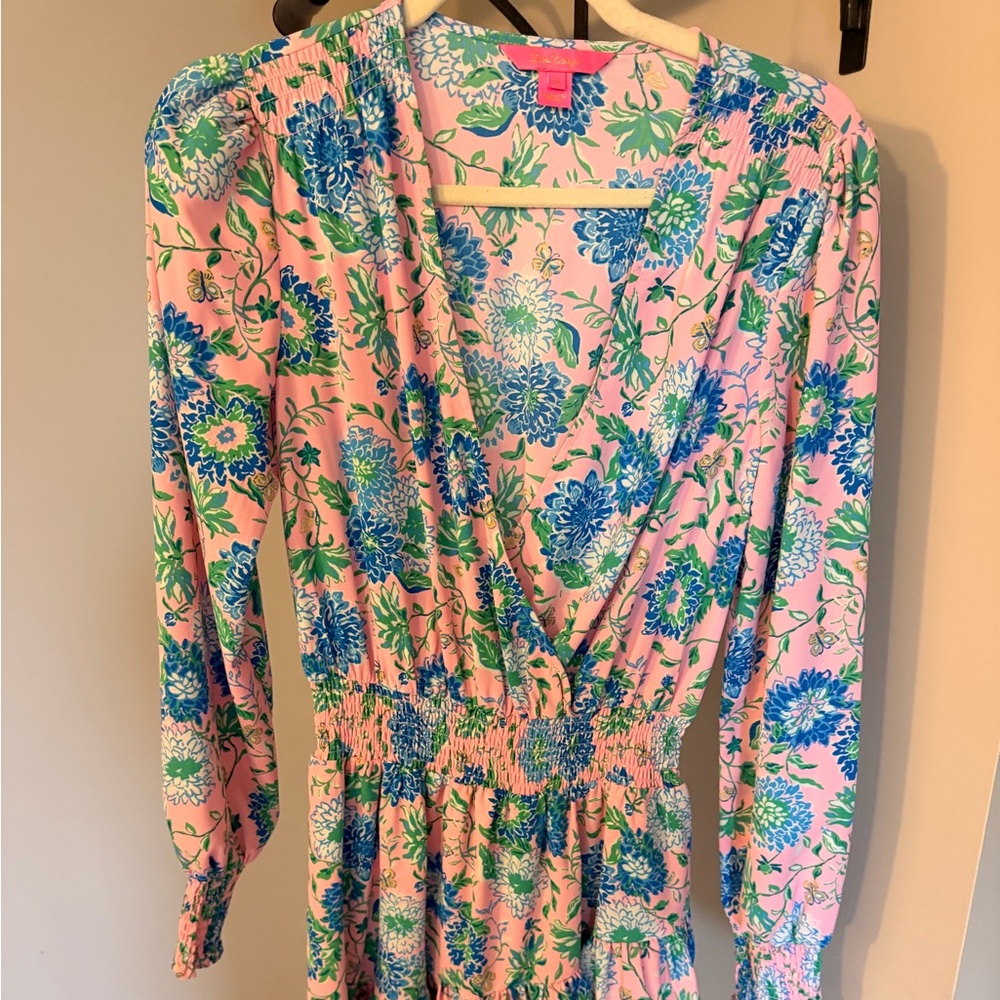 Lilly Pulitzer Pink and Blue Floral Mini Dress